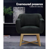 darrahopens Furniture > Living Room Artiss Aston Tub Accent Chair Charcoal