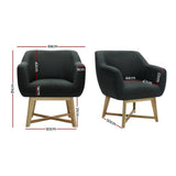darrahopens Furniture > Living Room Artiss Aston Tub Accent Chair Charcoal