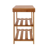 darrahopens Furniture > Living Room Artiss Bamboo Shoe Rack Wooden Seat Bench Organiser Shelf Stool