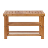 darrahopens Furniture > Living Room Artiss Bamboo Shoe Rack Wooden Seat Bench Organiser Shelf Stool