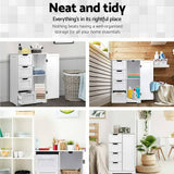 darrahopens Furniture > Living Room Artiss Bathroom Tallboy Storage Cabinet - White