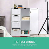 darrahopens Furniture > Living Room Artiss Bathroom Tallboy Storage Cabinet - White