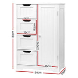 darrahopens Furniture > Living Room Artiss Bathroom Tallboy Storage Cabinet - White