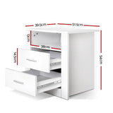 darrahopens Furniture > Living Room Artiss Bedside Tables Drawers Storage Cabinet Drawers Side Table White