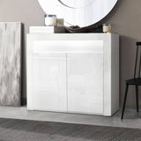 darrahopens Furniture > Living Room Artiss Buffet Sideboard Cabinet LED High Gloss Storage Cupboard 2 Doors White