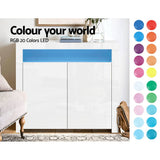 darrahopens Furniture > Living Room Artiss Buffet Sideboard Cabinet LED High Gloss Storage Cupboard 2 Doors White