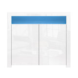 darrahopens Furniture > Living Room Artiss Buffet Sideboard Cabinet LED High Gloss Storage Cupboard 2 Doors White