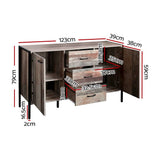 darrahopens Furniture > Living Room Artiss Buffet Sideboard Storage Cabinet Industrial Rustic Wooden