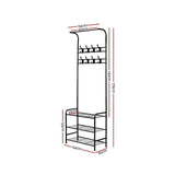 darrahopens Furniture > Living Room Artiss Clothes Rack Coat Stand Garment Portable Hanger Airer Organiser Shoe Storage Metal Black