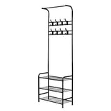 darrahopens Furniture > Living Room Artiss Clothes Rack Coat Stand Garment Portable Hanger Airer Organiser Shoe Storage Metal Black