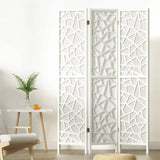 Darrahopens Furniture > Living Room Artiss Clover Room Divider Screen Privacy Wood Dividers Stand 3 Panel White