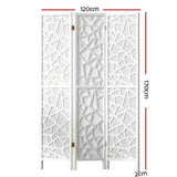 Darrahopens Furniture > Living Room Artiss Clover Room Divider Screen Privacy Wood Dividers Stand 3 Panel White