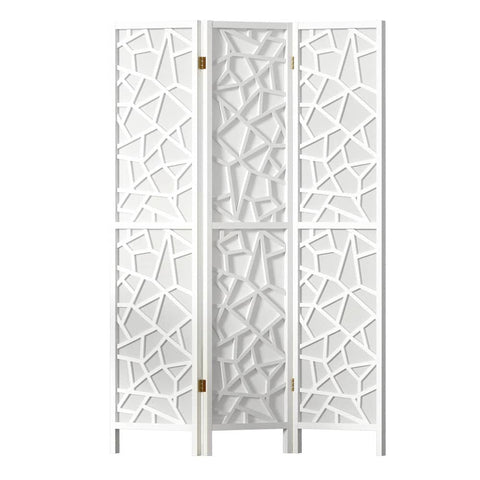 Darrahopens Furniture > Living Room Artiss Clover Room Divider Screen Privacy Wood Dividers Stand 3 Panel White