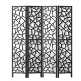 Darrahopens Furniture > Living Room Artiss Clover Room Divider Screen Privacy Wood Dividers Stand 4 Panel Black
