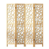 Darrahopens Furniture > Living Room Artiss Clover Room Divider Screen Privacy Wood Dividers Stand 4 Panel Natural