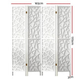 Darrahopens Furniture > Living Room Artiss Clover Room Divider Screen Privacy Wood Dividers Stand 4 Panel White