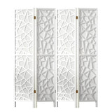 Darrahopens Furniture > Living Room Artiss Clover Room Divider Screen Privacy Wood Dividers Stand 4 Panel White