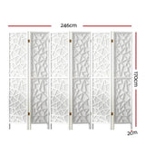 Darrahopens Furniture > Living Room Artiss Clover Room Divider Screen Privacy Wood Dividers Stand 6 Panel White
