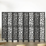 Darrahopens Furniture > Living Room Artiss Clover Room Divider Screen Privacy Wood Dividers Stand 8 Panel Black