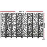 Darrahopens Furniture > Living Room Artiss Clover Room Divider Screen Privacy Wood Dividers Stand 8 Panel Black