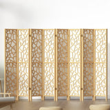 Darrahopens Furniture > Living Room Artiss Clover Room Divider Screen Privacy Wood Dividers Stand 8 Panel Natural