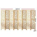 Darrahopens Furniture > Living Room Artiss Clover Room Divider Screen Privacy Wood Dividers Stand 8 Panel Natural