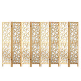 Darrahopens Furniture > Living Room Artiss Clover Room Divider Screen Privacy Wood Dividers Stand 8 Panel Natural
