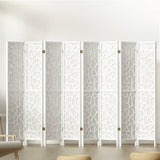 Darrahopens Furniture > Living Room Artiss Clover Room Divider Screen Privacy Wood Dividers Stand 8 Panel White