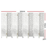 Darrahopens Furniture > Living Room Artiss Clover Room Divider Screen Privacy Wood Dividers Stand 8 Panel White