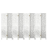 Darrahopens Furniture > Living Room Artiss Clover Room Divider Screen Privacy Wood Dividers Stand 8 Panel White
