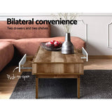 darrahopens Furniture > Living Room Artiss Coffee Table 2 Storage Drawers Open Shelf Scandinavian Wooden White