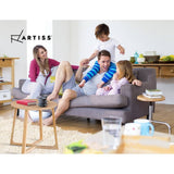 darrahopens Furniture > Living Room Artiss Coffee Table Round Side Tables Nightstand Bedside Furniture Wooden Beige