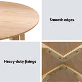 darrahopens Furniture > Living Room Artiss Coffee Table Round Side Tables Nightstand Bedside Furniture Wooden Beige