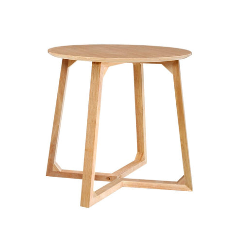 darrahopens Furniture > Living Room Artiss Coffee Table Round Side Tables Nightstand Bedside Furniture Wooden Beige