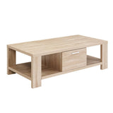 darrahopens Furniture > Living Room Artiss Coffee Table Wooden Shelf Storage Drawer Living Furniture Thick Tabletop