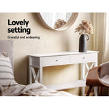 darrahopens Furniture > Living Room Artiss Console Table Hall Side Entry 2 Drawers Display White Desk Furniture