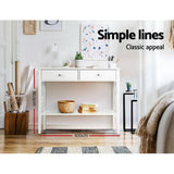 darrahopens Furniture > Living Room Artiss Console Table Hall Side Entry 2 Drawers Display White Desk Furniture