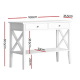 darrahopens Furniture > Living Room Artiss Console Table Hall Side Entry 2 Drawers Display White Desk Furniture