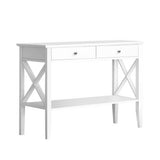 darrahopens Furniture > Living Room Artiss Console Table Hall Side Entry 2 Drawers Display White Desk Furniture