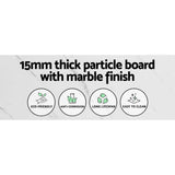 Darrahopens Furniture > Living Room Artiss Console Table Hallway Table With Marble Effect Tabletop White Entry Table