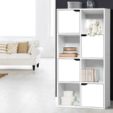 darrahopens Furniture > Living Room Artiss Display Shelf 8 Cube Storage 4 Door Cabinet Organiser Bookshelf Unit White