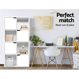 darrahopens Furniture > Living Room Artiss Display Shelf 8 Cube Storage 4 Door Cabinet Organiser Bookshelf Unit White