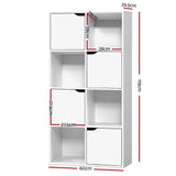 darrahopens Furniture > Living Room Artiss Display Shelf 8 Cube Storage 4 Door Cabinet Organiser Bookshelf Unit White