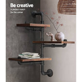 darrahopens Furniture > Living Room Artiss Display Shelves Bookshelf Pipe Shelf Rustic Industrial Floating Wall Shelves DIY Brackets