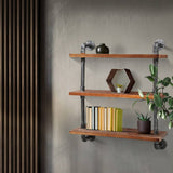 darrahopens Furniture > Living Room Artiss Display Shelves Wall Brackets Bookshelf Industrial DIY Pipe Shelf Rustic