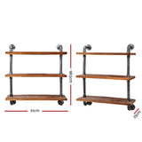 darrahopens Furniture > Living Room Artiss Display Shelves Wall Brackets Bookshelf Industrial DIY Pipe Shelf Rustic