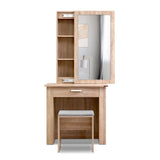 darrahopens Furniture > Living Room Artiss Dressing Table Mirror Stool Mirror Jewellery Cabinet Makeup Storage Wood