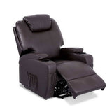 darrahopens Furniture > Living Room Artiss Electric Recliner Lift Chair Massage Armchair Heating PU Leather Brown