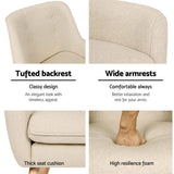 darrahopens Furniture > Living Room Artiss Fabric Dining Armchair - Beige