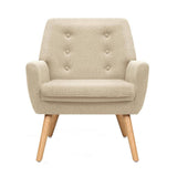 darrahopens Furniture > Living Room Artiss Fabric Dining Armchair - Beige